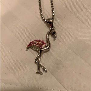 Sparkly Pink Flamingo Necklace